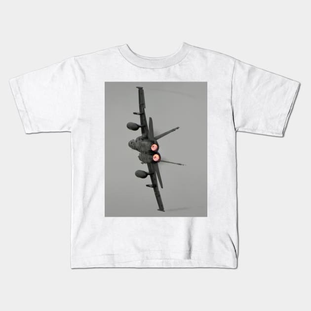 FA-18 Hornet in Afterburner Kids T-Shirt by acefox1